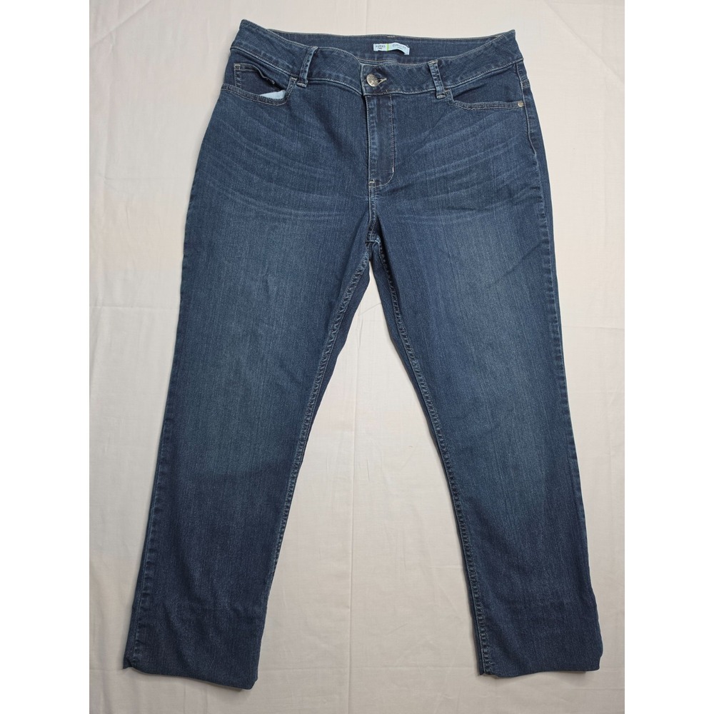 Riders by Lee Jeans Women's 34 Blue Denim Whisker Curvy Fit Skinny Leg Mid-Rise